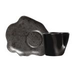 Conjunto 6 Xícaras Café Com 6 Pires Orgânico Ônix Scalla