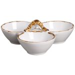 Petisqueira 3 Divisórias Cerâmica Bambu Scalla