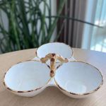 Petisqueira 3 Divisórias Cerâmica Bambu Scalla