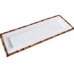 Jogo 3 Petisqueiras Cerâmica com Bandeja Bambu Scalla