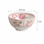 Conjunto Bowl Relevo Rosas Vó Dulce Cerâmica Scalla