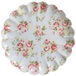 Sousplat Relevo Azul Rosas Vó Dulce Cerâmica Scalla