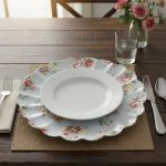 Sousplat Relevo Azul Rosas Vó Dulce Cerâmica Scalla