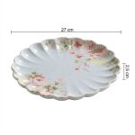 Conjunto Prato Raso Relevo Azul Rosas Vó Dulce Cerâmica Scalla