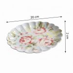 Conjunto Prato Sobremesa Relevo Azul Rosas Vó Dulce Cerâmica Scalla