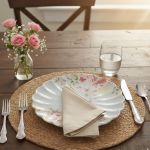 Conjunto Prato Raso Relevo Azul Rosas Vó Dulce Cerâmica Scalla