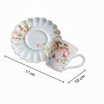 Conjunto 6 Xícara Chá com Pires Azul Rosas Vó Dulce Scalla