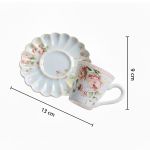 Conjunto 6 Xícara Café com Pires Azul Rosas Vó Dulce Scalla