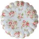 Sousplat Relevo Azul Rosas Vó Dulce Cerâmica Scalla