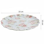 Sousplat Relevo Azul Rosas Vó Dulce Cerâmica Scalla