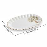 Travessa Grande Com Filete Ouro Folhas Agua de Coco Scalla