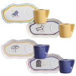 Conjunto 4 Jogo de Lanche Summer Cerâmica Scalla