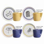 Conjunto 4 Xícaras Café com Pires Summer Cerâmica Scalla