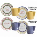 Conjunto 4 Xícaras Chá com Pires Summer Cerâmica Scalla
