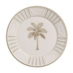 Conjunto 6 Prato Raso 28cm Vintage Palms Cerâmica Scalla
