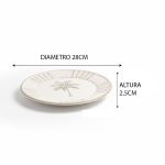 Conjunto 6 Prato Raso 28cm Vintage Palms Cerâmica Scalla