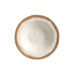 Conjunto 6 Prato Fundo Bege Filete Amassada Cerâmica Scalla