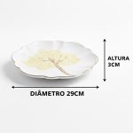 Conjunto 6 Prato Raso Ø29cm Filete Ouro Ipê Amarelo Scalla