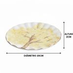 Conjunto 6 Prato Sobremesa Filete Ouro Ipê Amarelo Scalla