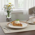 Conjunto 6 Prato Sobremesa 20cm Bege Filete Amassada Scalla