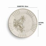 Conjunto 6 Prato Sobremesa Vintage Palms Cerâmica Scalla