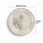Conjunto 6 Prato Sobremesa Vintage Palms Cerâmica Scalla