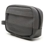 Necessaire Lona Grafite e Couro /crazy Horse Preto