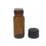 FRASCO TUBULAR ÂMBAR COM TAMPA E BATOQUE 5ML