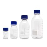 FRASCO REAGENTE VIDRO BOROSSILICATO 500ML GRADUADO COM TAMPA GL45 AZUL