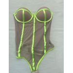 BODY EM TULE E FITAS VERDE FLUOR