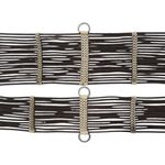 CONJ. BARRIGUEIRA E CILHA DE SEDA TRABALHADA INOX MARROM