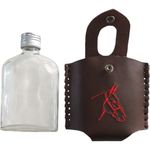 PORTA WHISKY PEQUENO DE COURO VIDRO MULADEIRO