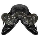 ARREIO MULADEIRO CHAPEADO INOX CASCO PRETO