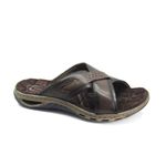 Chinelo Masculino Slide Em Couro Pegada 131661 Cravo