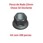 kit 100 Porcas de Roda Carreta 22mm CH32 Oscilante Alta 2902204