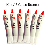 kit 6 Colas Branca 100g HS Bond Semi Secativa Veda Flange