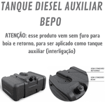 Tanque 300 litros Auxiliar Caminhão MB 1634 1935 1938 Atego 2425 2426 Universal Plástico Tampado Interligação Combustível Bepo M281