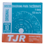 Kit 10 Caixas Disco TJR Diagrama para Tacógrafo 7 dias 125km/h