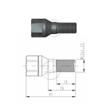 Parafuso Roda Citroen C3 Xsara Peugeot 106 206 207 208 3008 Hoggar Partner M12 x 47 CH17