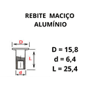 Pacote de Rebite Alumínio Macico 13x16 para Lona de Freio Linha Pesada Caminhões