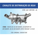 Carcaça Válvula Termostática Ford Fiesta Ecosport Zetec Rocam Flex 05/ Completa Aluminio