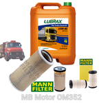 Kit Troca de Óleo 15w40 mineral com Filtros Caminhão Mercedes Benz 1113 1513 2013 2213 Motor OM352 Diesel MB