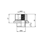 Porca Parafuso Roda Diant 22mm Chave 32 Oscilante Centralizadora H12/39 2902243
