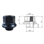 Porca de Roda Diant. 22mm CH33 Oscilante Centralizadora H22/42 2902245