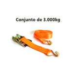 Conjunto Cinta Catraca de Cargas 3.000kg Latanja para Amarração Caminhão Carreta