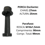 Parafuso Roda Traseiro Volkswagen 7-100 8-100 8-140 Completo 18x90mm Com Porca Oscilante Chave 27mm