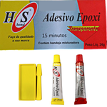 Kit com 5 Colas Adesivo Epoxi Transparente 15 minutos 24g
