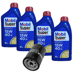 Kit Troca de Óleo Mobil 15w40 Gol Voyage Parati Saveiro Santana Motor AP 1.6 1.8 2.0