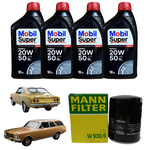 Kit Troca de Óleo Mobil 20w50 Mineral Motor 2.5 4cc GM Opala Caravan Veraneio Chevrolet
