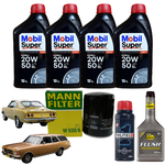 Kit Troca de Óleo Mobil 20w50 Motor 2.5 4cc GM Opala Caravan Veraneio c/ Militec e Flush